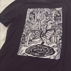 Artistic Black Short Sleeve Tees with Intricate Graphics